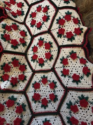 Petals & Pearls Vintage Crotchet Afghan 