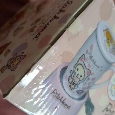 SAN-X Rilakkuma Korilakkuma Mug with Lid/USB Cup Warmer set 2015