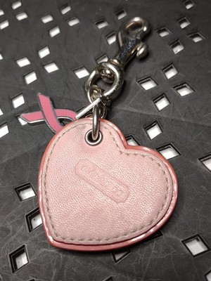 Coach Pink Heart Bag Charm