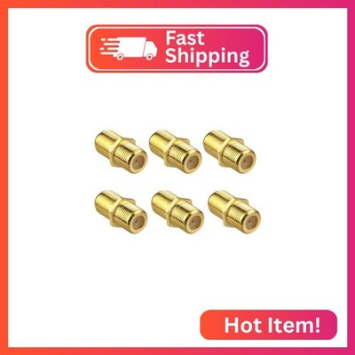 SQRUIHAO 6 Pack Coaxial Cable Connector, RG6 F-Type Gold Plated Adapter Female t