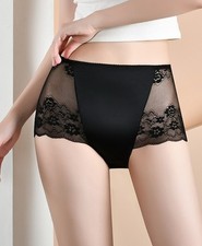 Women Brief High Waist Ultra-thin Lace Seamless Plus size Underpants 91951