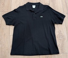 Mens Lacoste Cotton Pique Polo Shirt Black 6 - Large