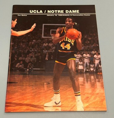 Notre Dame vs UCLA Basketball Game Program Magazine 1985-86 Ken Barlow