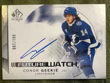 2024-25 SP Authentic Conor Geekie Rookie Retro Future Watch Auto /199 Tampa Bay