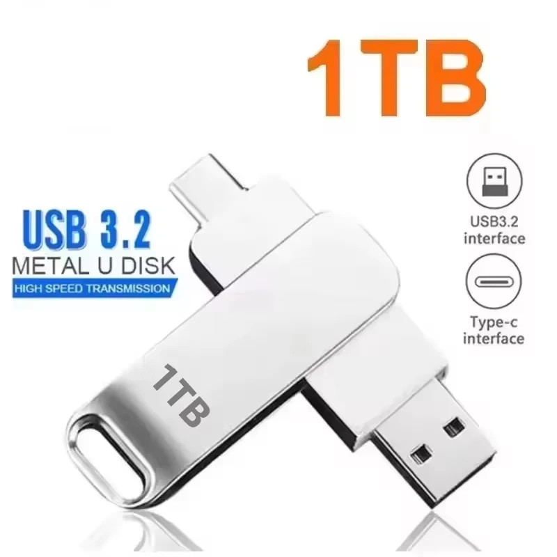 New USB 3.2 Flash Drive 520Mb/S High Speed 2In1 Typec OTG Pen Drive Waterproof L