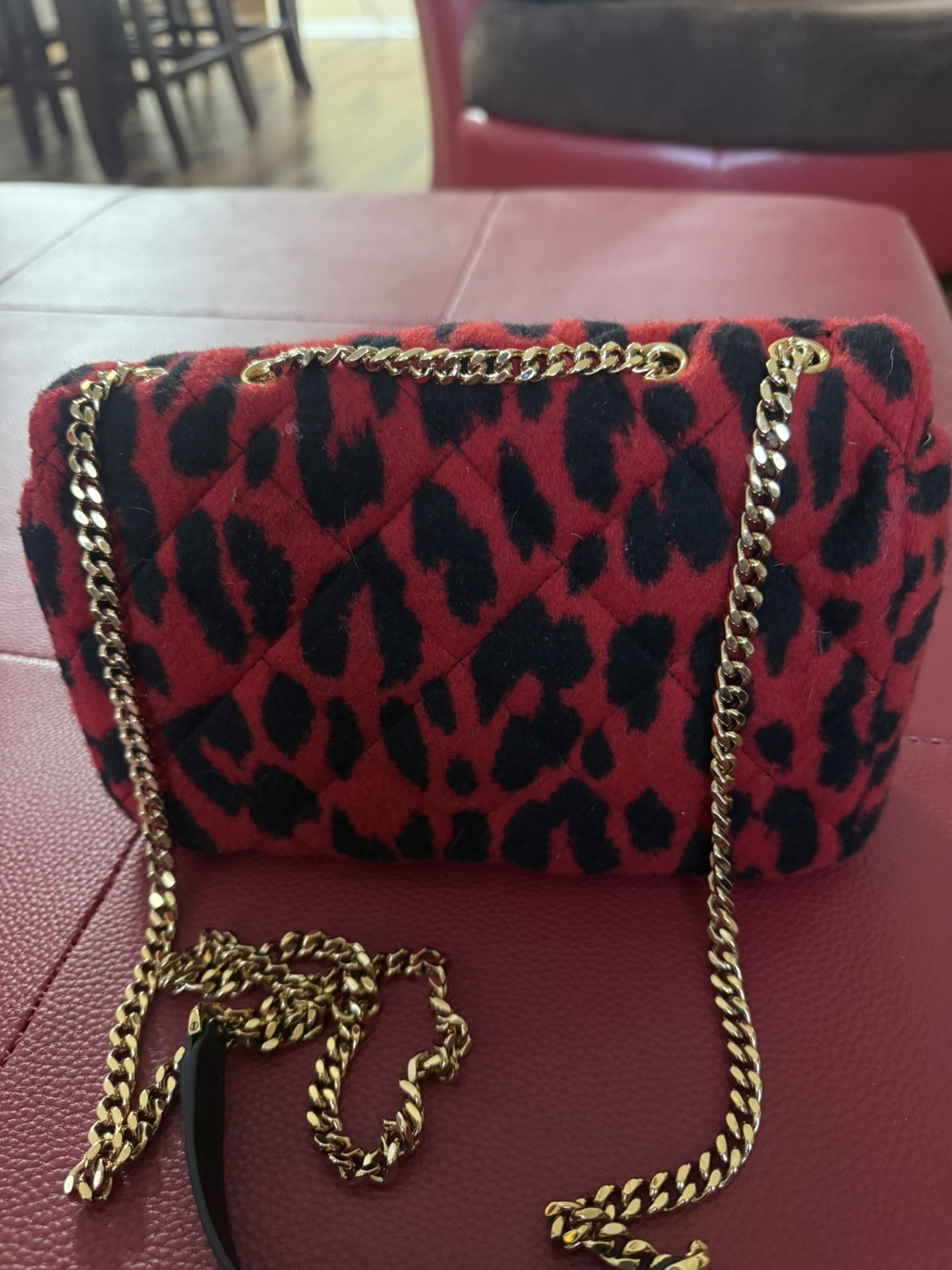 Versace Medusa printed Quilted Fabric Shoulder Bag Women's Red and black image 5