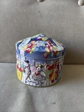 Vintage Churchills English Toffee Tin ‘MASKED BALL’ Embossed