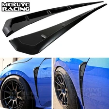 2x Gloss Black Front Soft TPU Side Fender Airfoil Trim Car Accessories Universal