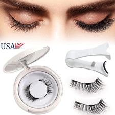 Reusable Natural Magnetic Eyelashes with Applicator No Glue Needed Lashes Kit US
