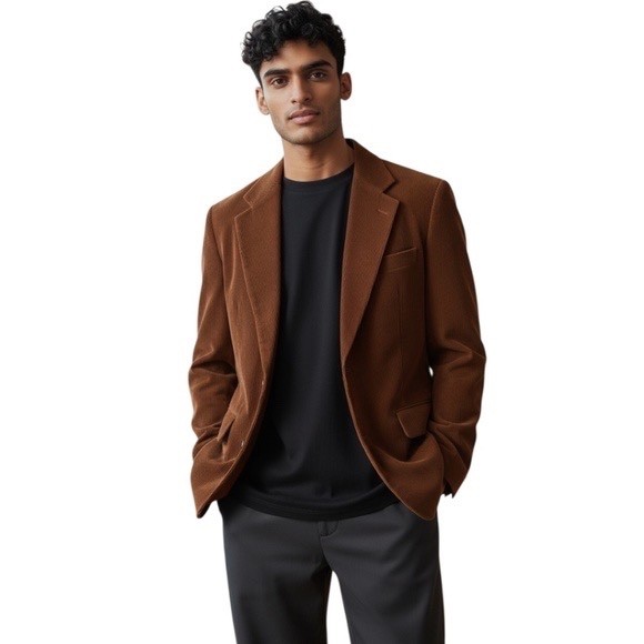 Parts By Machine Clothing Company Brown Corduroy Blazer Mens Size L‎ Large