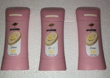 Lot of 3 Dove Deodorant Stick Crumbl Lemon Glaze Aluminum Free 2.6 oz   