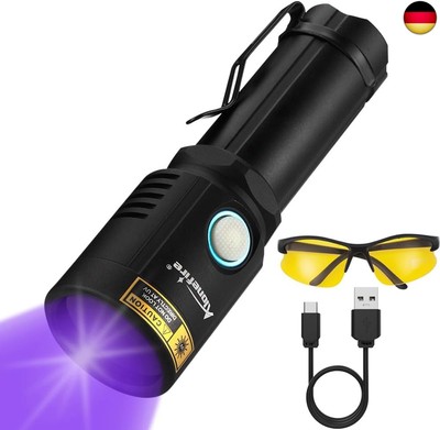 Alonefire X901UV 10W 365nm UV Taschenlampe Tragbar USB Aufladbar Schwarzlicht