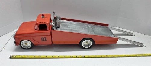 T-90 VINTAGE 50'S TONKA RESTORED PRESSED STEEL RAMP TRUCK DUKES OF HAZZARD THEME