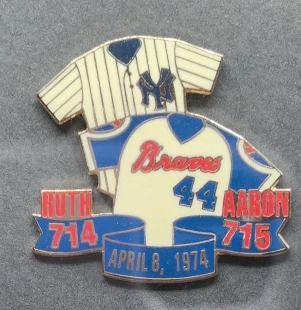 AMINCO Hank Aaron 25th Anniversary Collector 7 Pin Set Atlanta Braves # 369/715 - Image 3 of 4