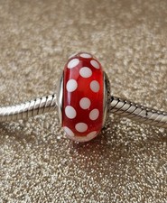Authentic Pandora Silver Polka Dot Red Minnie...