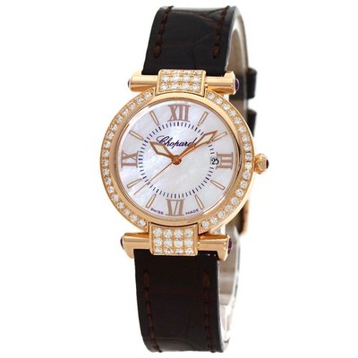 Chopard Imperiale 1.1'' Diamond Watches  K18 Pink Gold/Leather Ladies