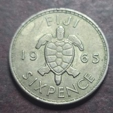 Fiji 6 Pence Coin 1965 
