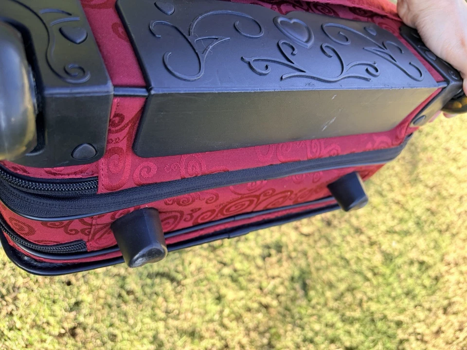 Maleta de equipaje de mano roja Brighton 15” excelente, bolsa de viaje de regalo Rollon Foto 4 de 4