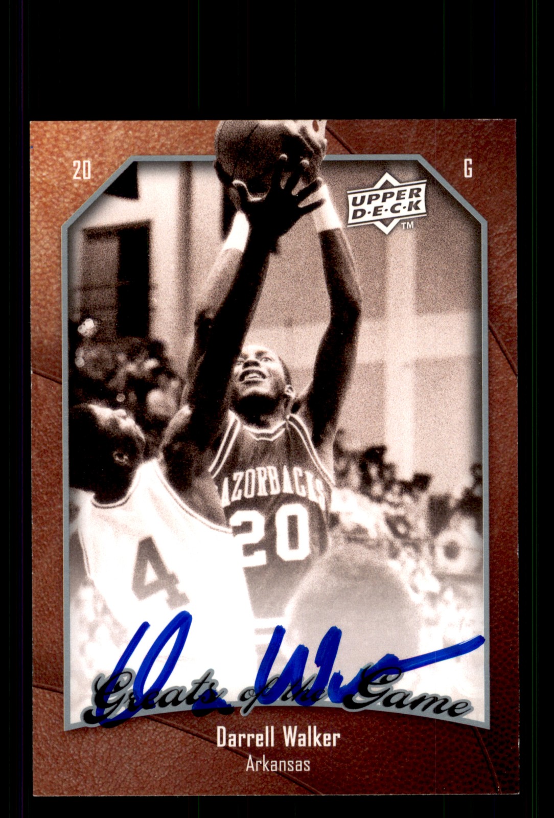 Signed Basketball Card Auto Darrell Walker 2009-10 Upper Deck Greats of the Game