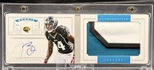2012 Panini National Treasures Justin Blackmon RC Mem Auto FOTL /10 Booklet Jags
