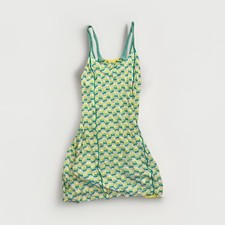 Women’s Italian Vintage Lightweight Crochet-Knit Pointelle PolkaDot Mini Dress S