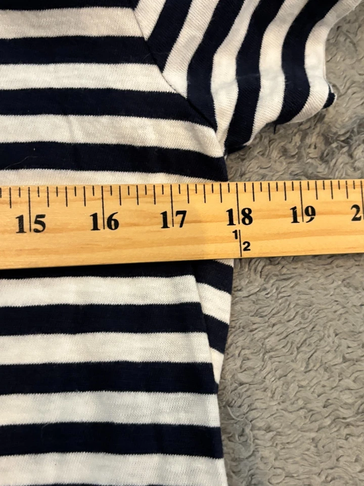 J CREW Collectors Tee Shirt Womens M Short Sleeve Sequined Flamingo Striped - Image 4 of 4