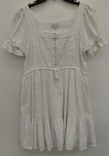 Madewell Women's Puff Sleeve Drawstring Waist White Size S Dress