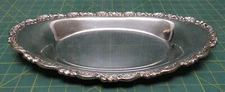 Oneida Hospitality Oval Rose Pattern Trim Silver Plate Serving Tray 14"L x 7.5"W