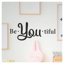 BeYouTiful Beautiful  Inspirational Wall Decal Sticker Quote Positive Affirmatio