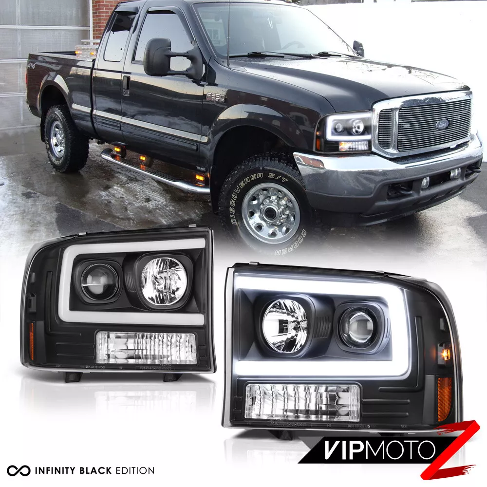 For 99-04 Ford F250 F350 SuperDuty [Neon Tube LED DRL] Black