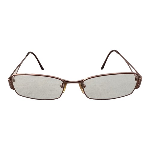 Versace Eyeglasses Frames MOD 1117-B 1013 Brown Rectangular Crystals With Case - Picture 4 of 12