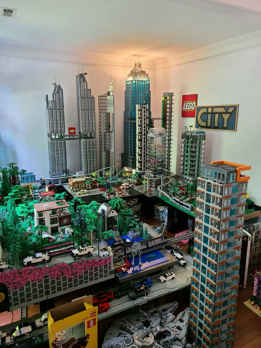 Small City collection with custom buildings Built Compatible with LEGO®  Bricks