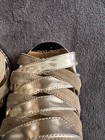 NIB! JIMMY CHOO GOLD STRAPPY CORK WEDGE PLATFORM SANDALS SZ 36.5