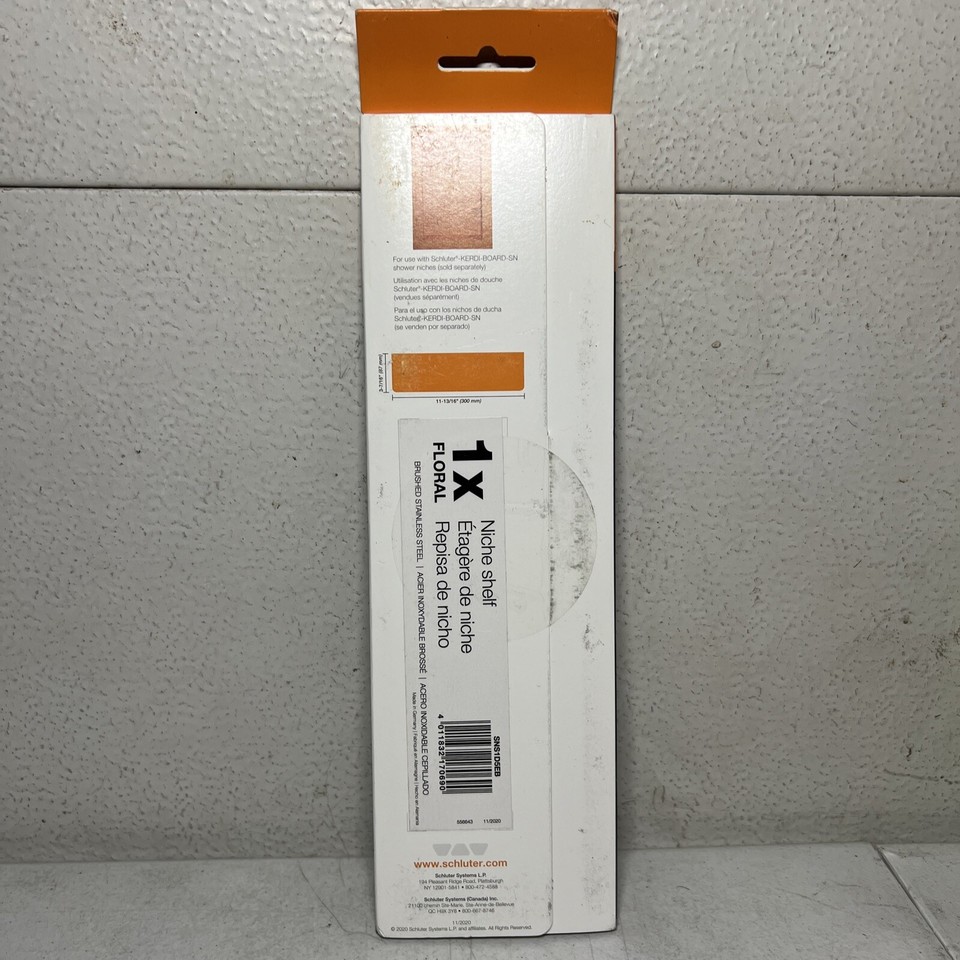 Schluter Systems Niche Shelf Floral Design Stainless Steel