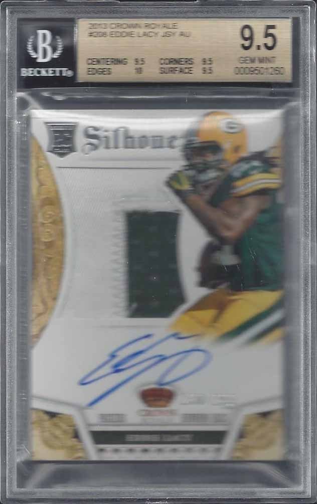 2013 Panini Crown Royale Eddie Lacy #208 Silhouettes Autograph Patch RC /299