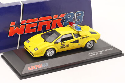 Lamborghini Countach Safety Car Monaco GP Formel 1 1982 gelb 1:43 Werk83