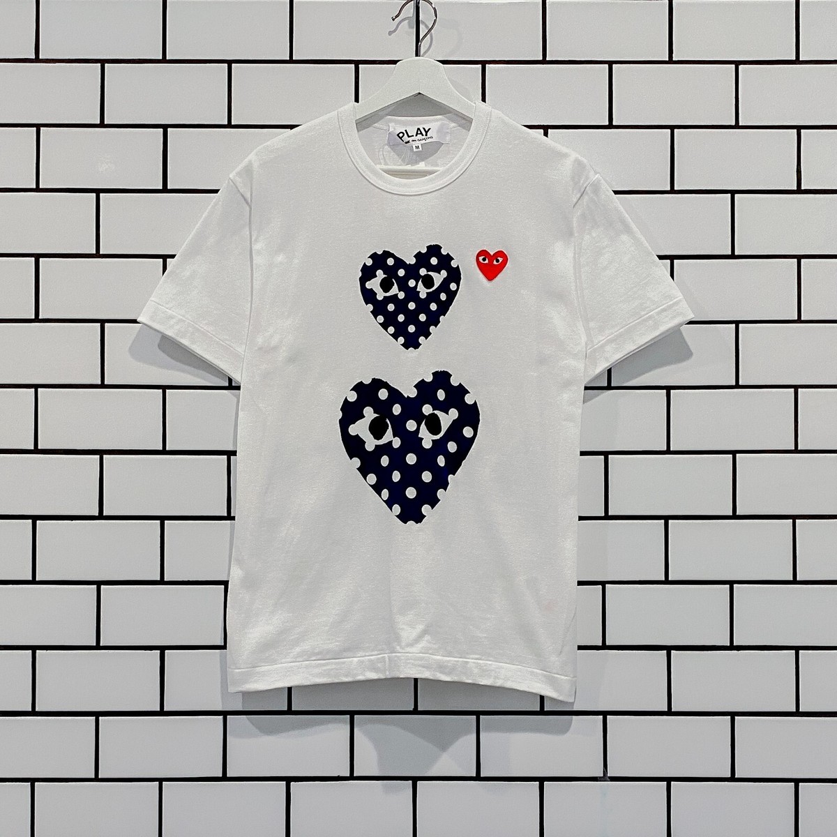 国内即発【PLAY COMME des GARCONS】PLAY CDG スモールハート T COMME DES GARCONS CDG PLAY DOUBLE HEART POLKA DOT TEE AZ