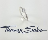Thomas Sabo Ring Zirkonia Weiß, 925Er Sterlingsilber TR1984-051-14-54