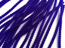 3 Strands 5x3mm Rondelle Sea Glass Frosted Bead Sapphire