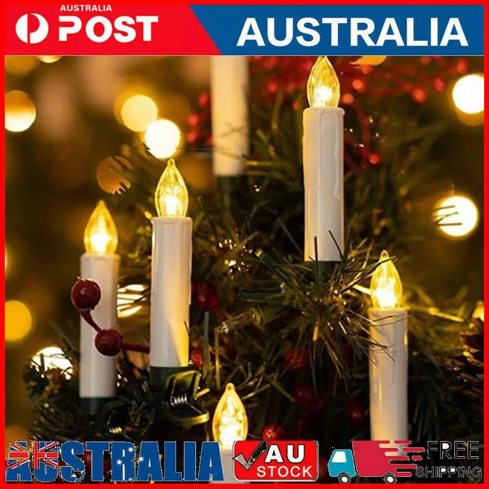 10PCS Battery Operated Flameless LED Candles Christmas Tree Decor Candle Lights