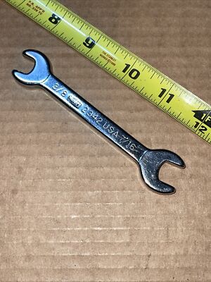Vintage Vim USA 2342 3/8 In X 7/16 In SAE Open End Stubby Wrench Short