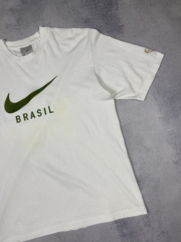 Camiseta Nike Brasil Big Logo Swoosh Vintage Años 90 Blanca Para Hombre Talla XL Brasil - Imagen 3 de 12