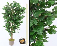 Kunstbaum Eiche 150Cm Mit 525 Textilfaser BläTter Und NaturstäMme Von Ibizanos