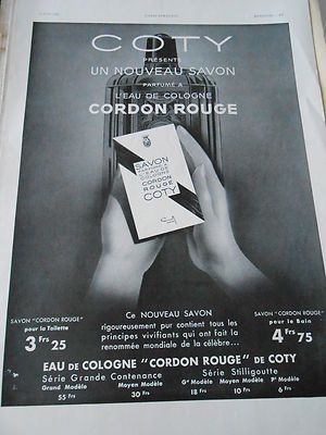 REKLAME 1935 Parfums Coty eine neue Seife Cordon Rouge