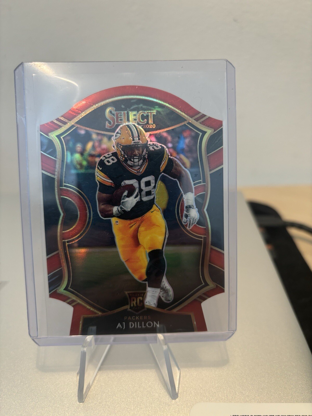 2020 Panini Select - Concourse Red Prizm Die-Cut #65 AJ Dillon (RC)