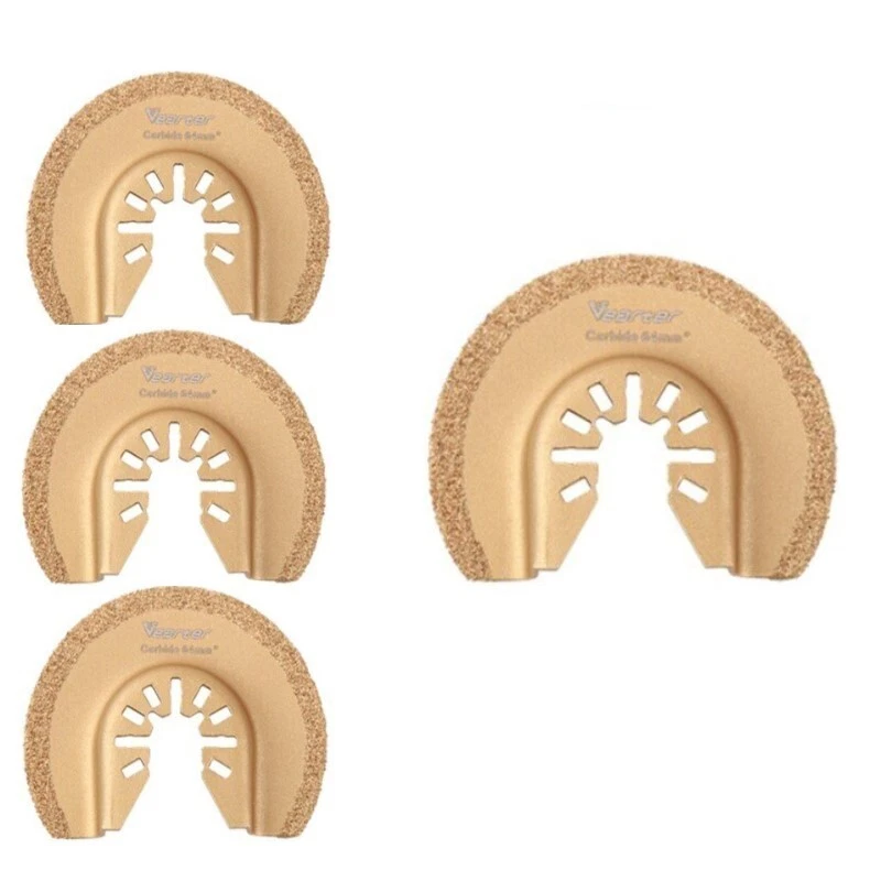 4Pcs Carbide Grit Oscillating Saw Blades for Grout & Tile Removal  