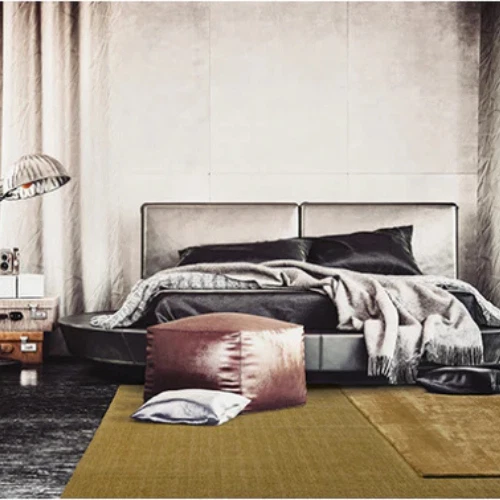 Alfombra tradicional telar a mano alfombra de viscosa dorada, alfombra de seda artística anudada a mano Foto 3 de 4