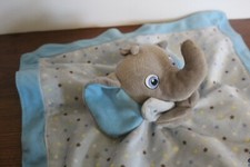 Garanimals My Best Friend Blue Elephant Security Blanket w Stars Satin EUC