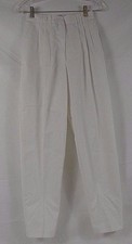 Crest Scrub Pants Pleated Front Zipper Elastic Back Band 7644 Size 6P White 760T