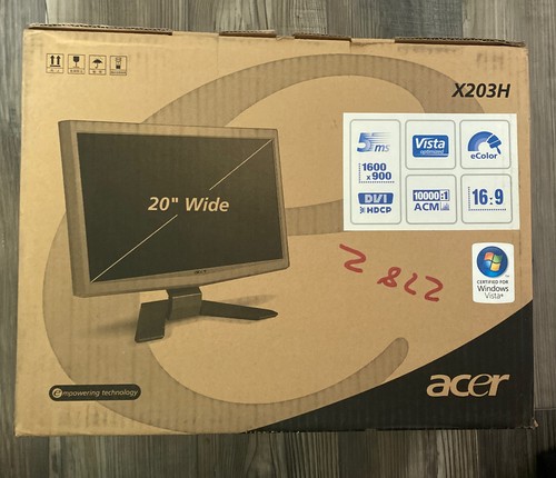 Acer X203H Monitor 20” Wide NIB SEALED 